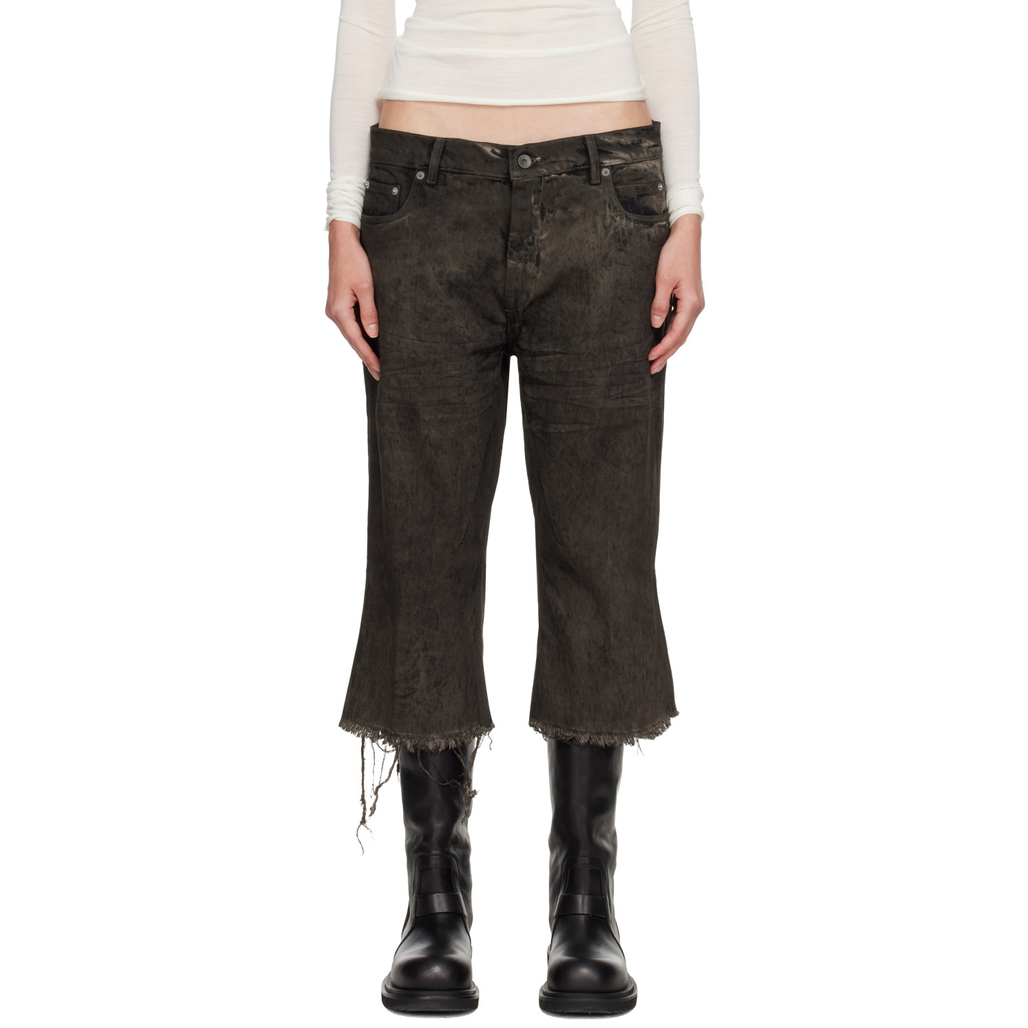 Rick Owens Gray Tower Bolan Cutoffs Jeans