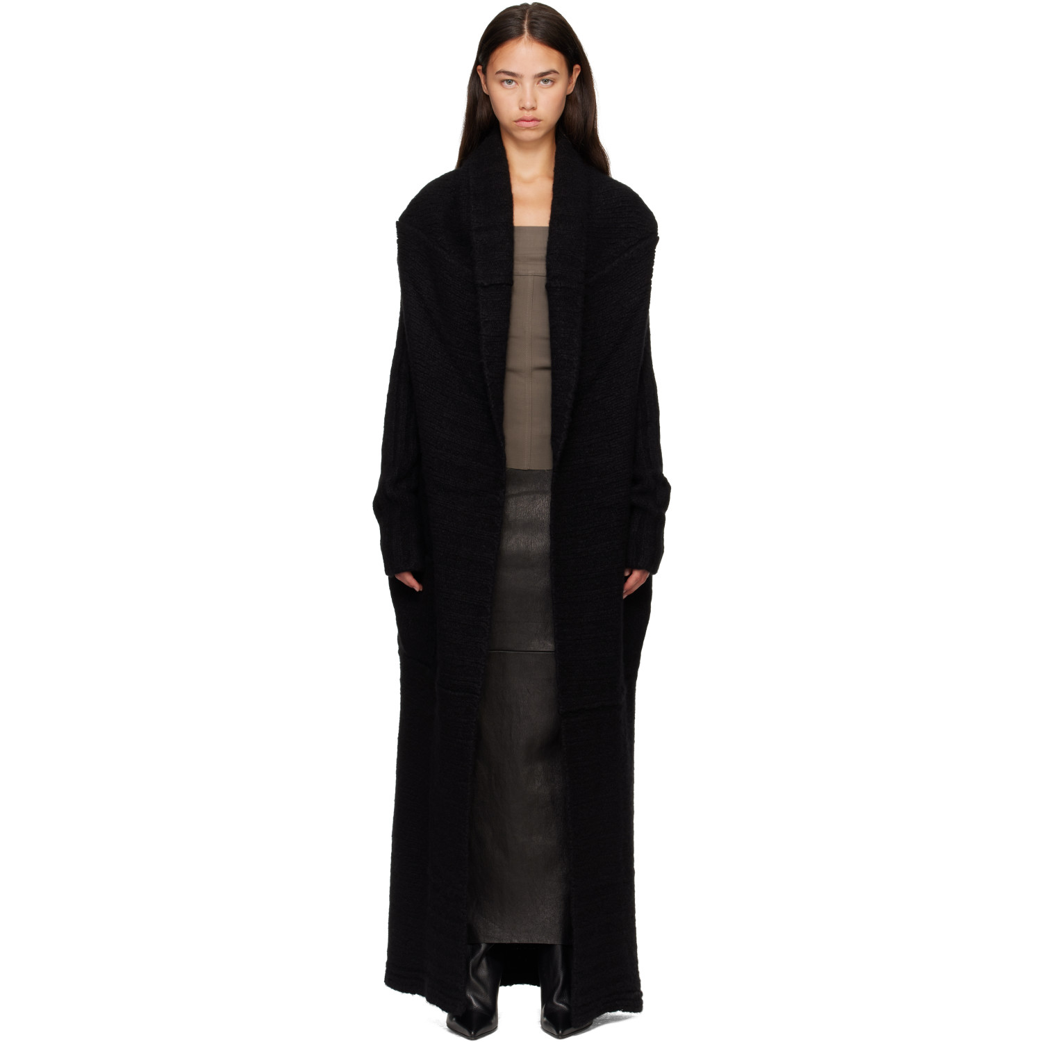 Rick Owens Black Tower Dafne Robe Cardigan