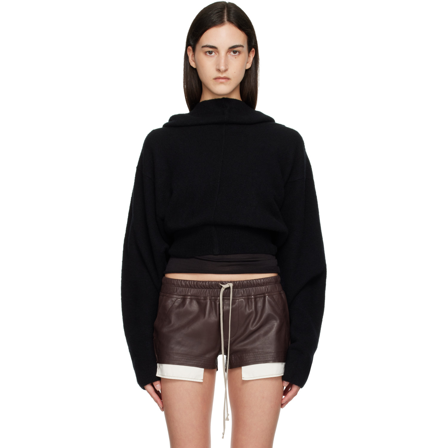 Rick Owens Black Tower Pull Hoodie