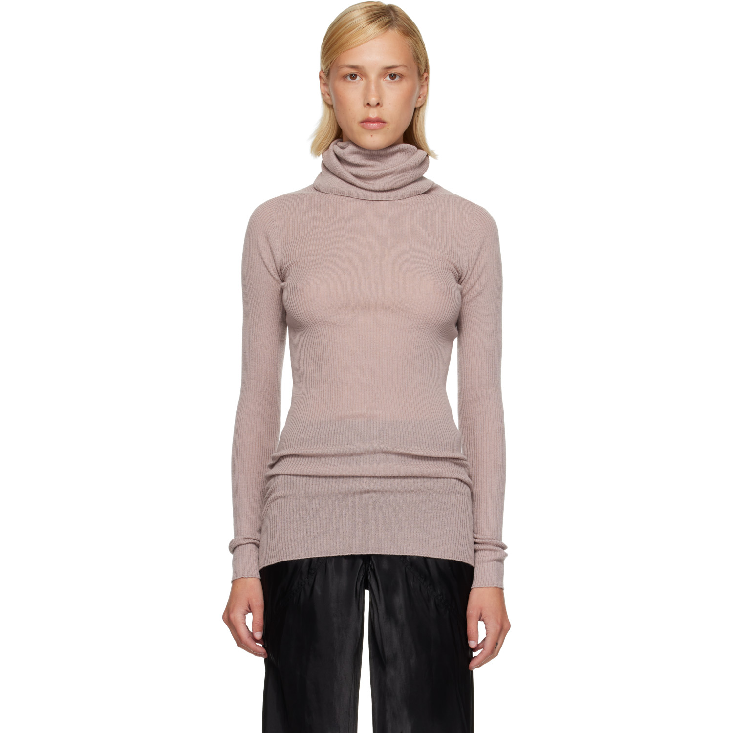 Rick Owens Pink Tower LS Tube Turtleneck