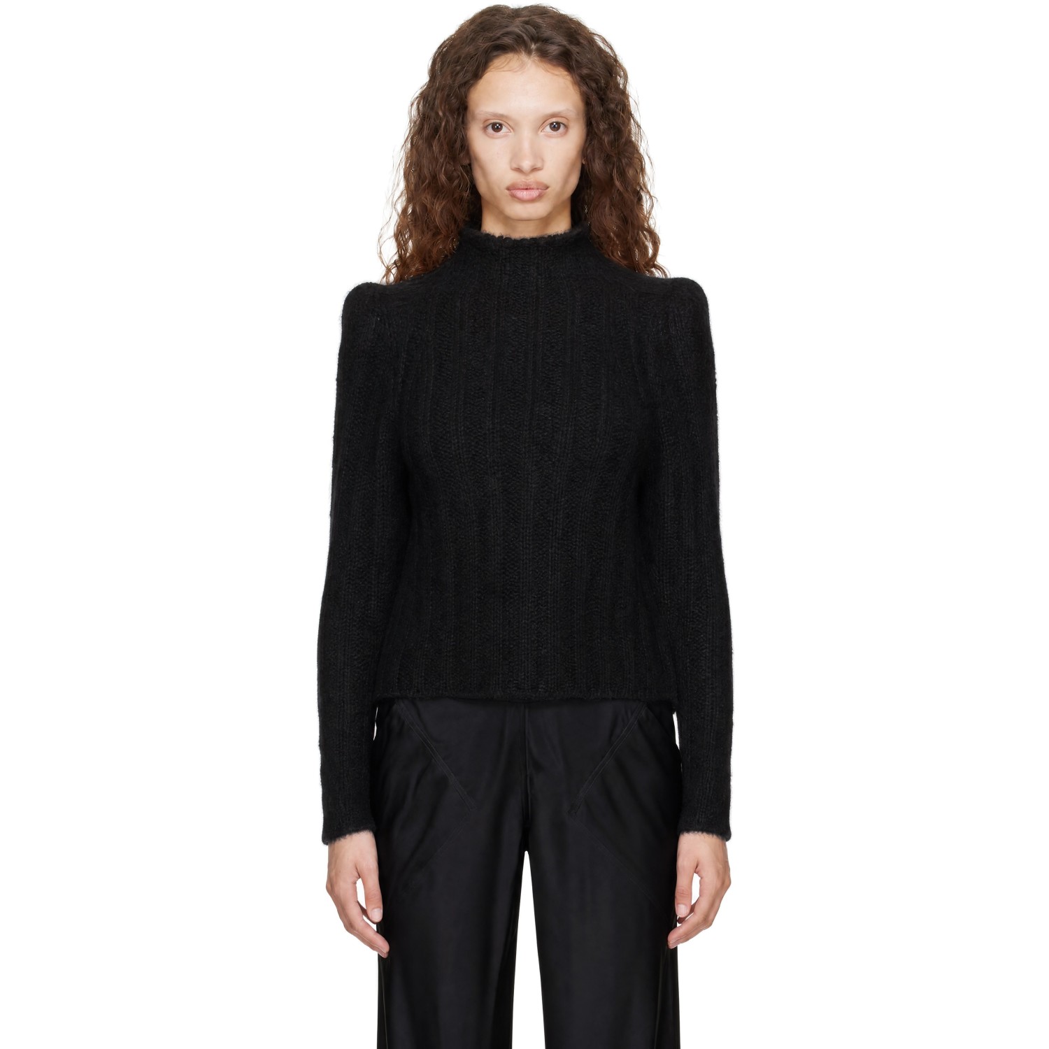 Rick Owens Black Tower Cropped Con Sweater