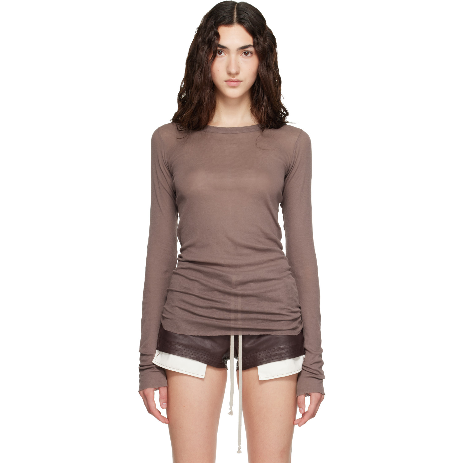 Rick Owens Purple Tower Rib LS T-shirt
