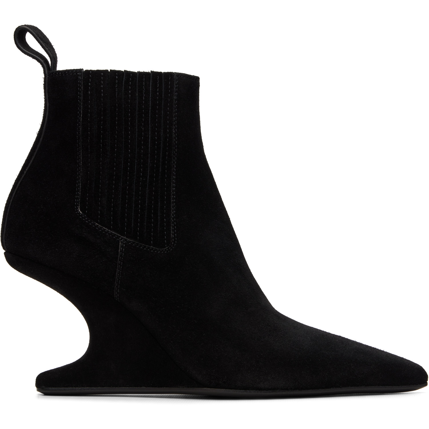 Rick Owens Black Tower Cantilever 8 Sharp Ankle Boots