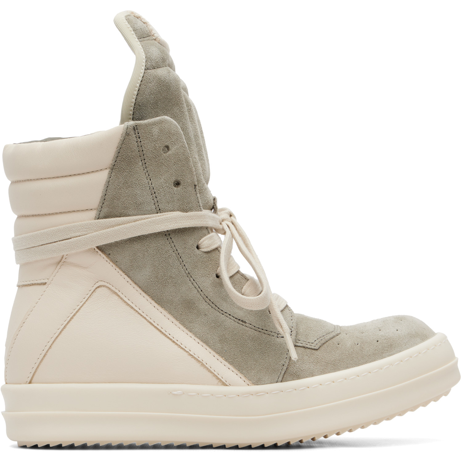 Rick Owens Off-White & Taupe Tower Geobasket Sneakers