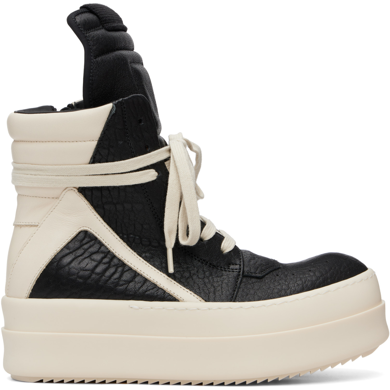 Rick Owens Black & Off-White Tower Mega Bumper Geobasket Sneakers