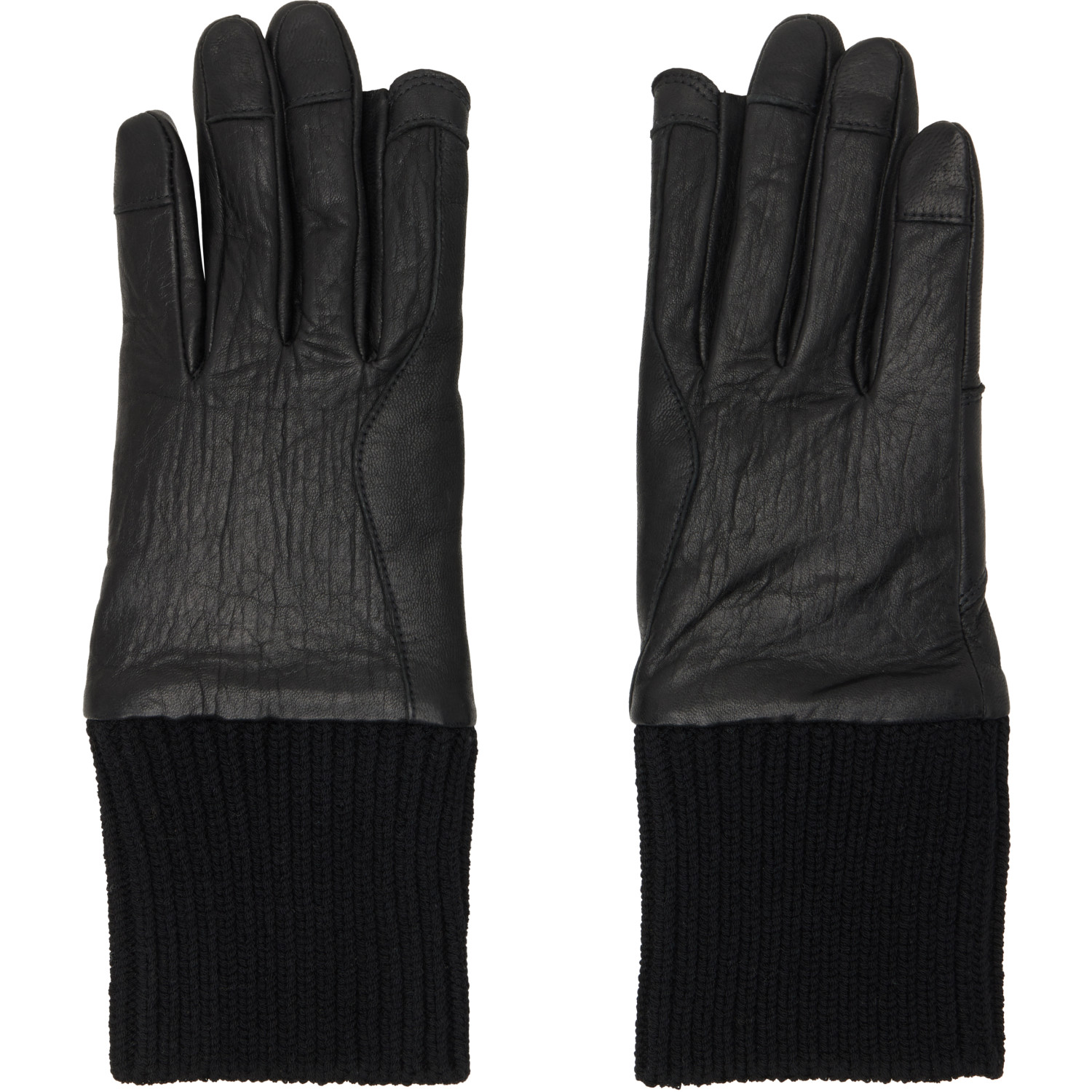 Rick Owens Black Tower Rib Cuff Gloves