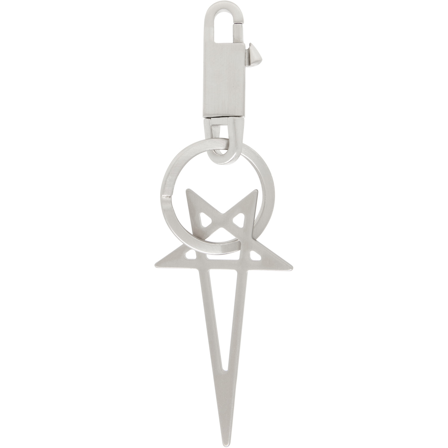 Rick Owens Silver Pentagram Keychain