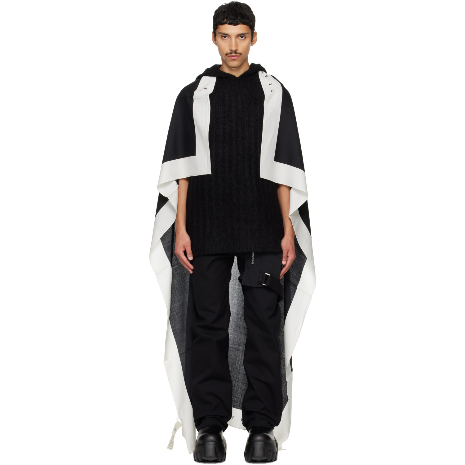 Rick Owens Black Tower Flag 133X168 Scarf