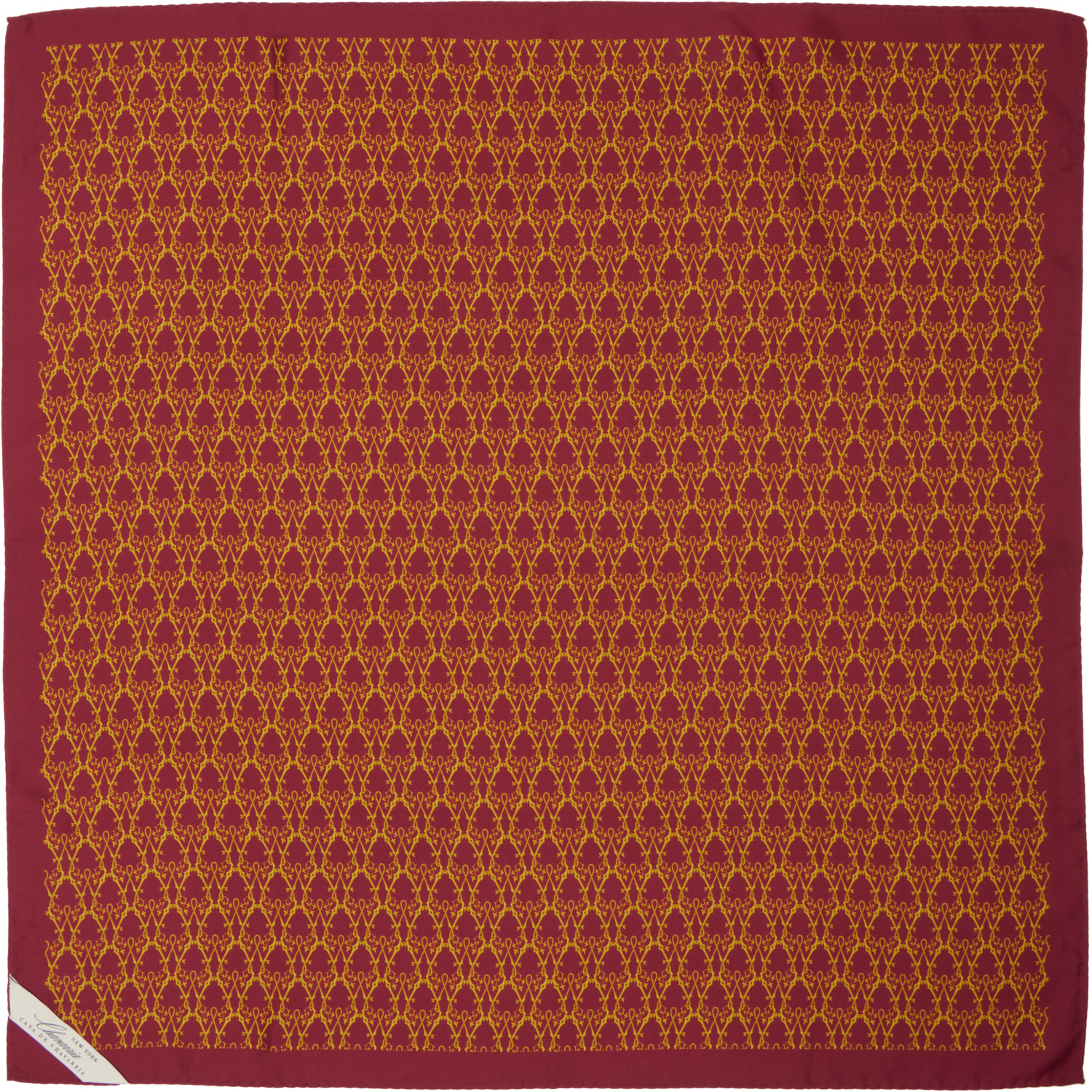 WILLY CHAVARRIA Burgundy Silk Scarf