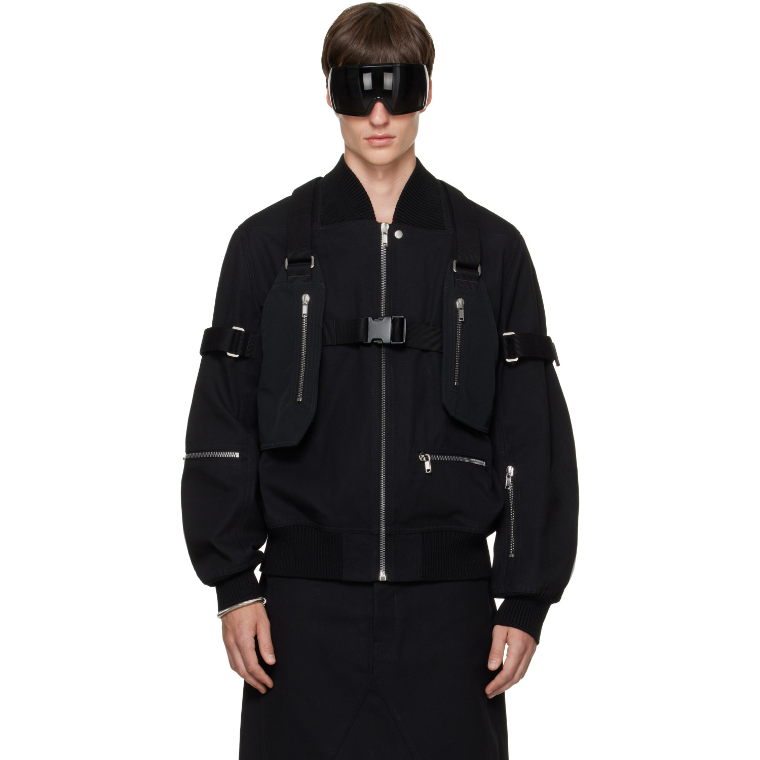 Rick Owens Black Tower Holster Bomber Jacket