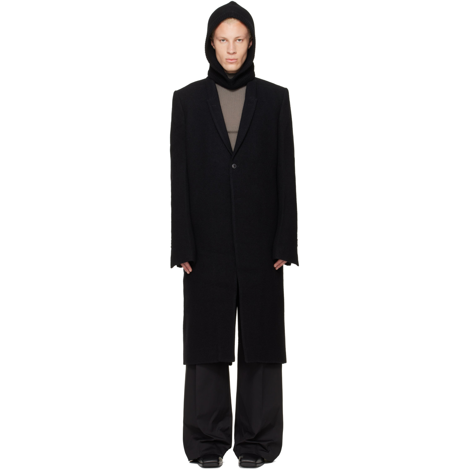 Rick Owens Black Tower Concordian Coat