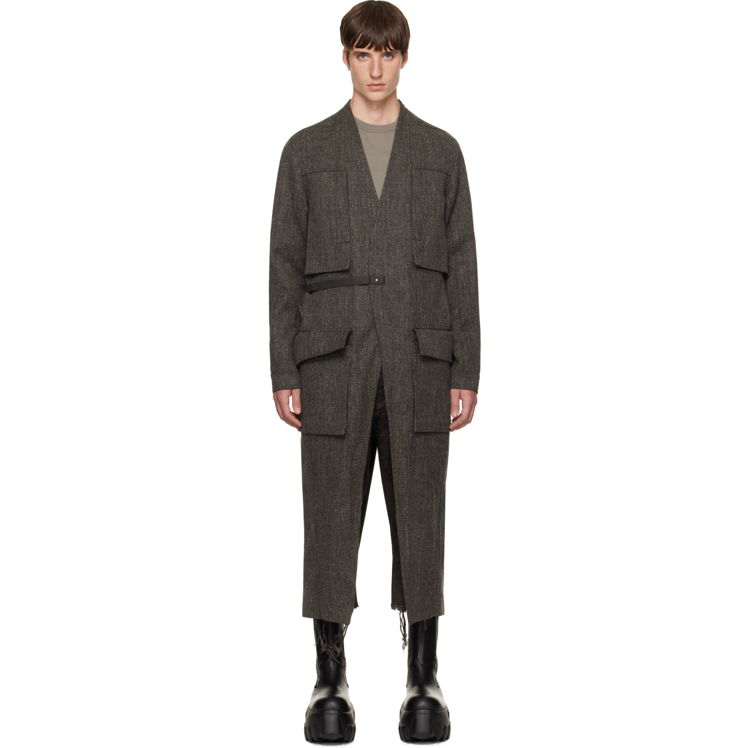 Rick Owens Brown Tower Lab Coat
