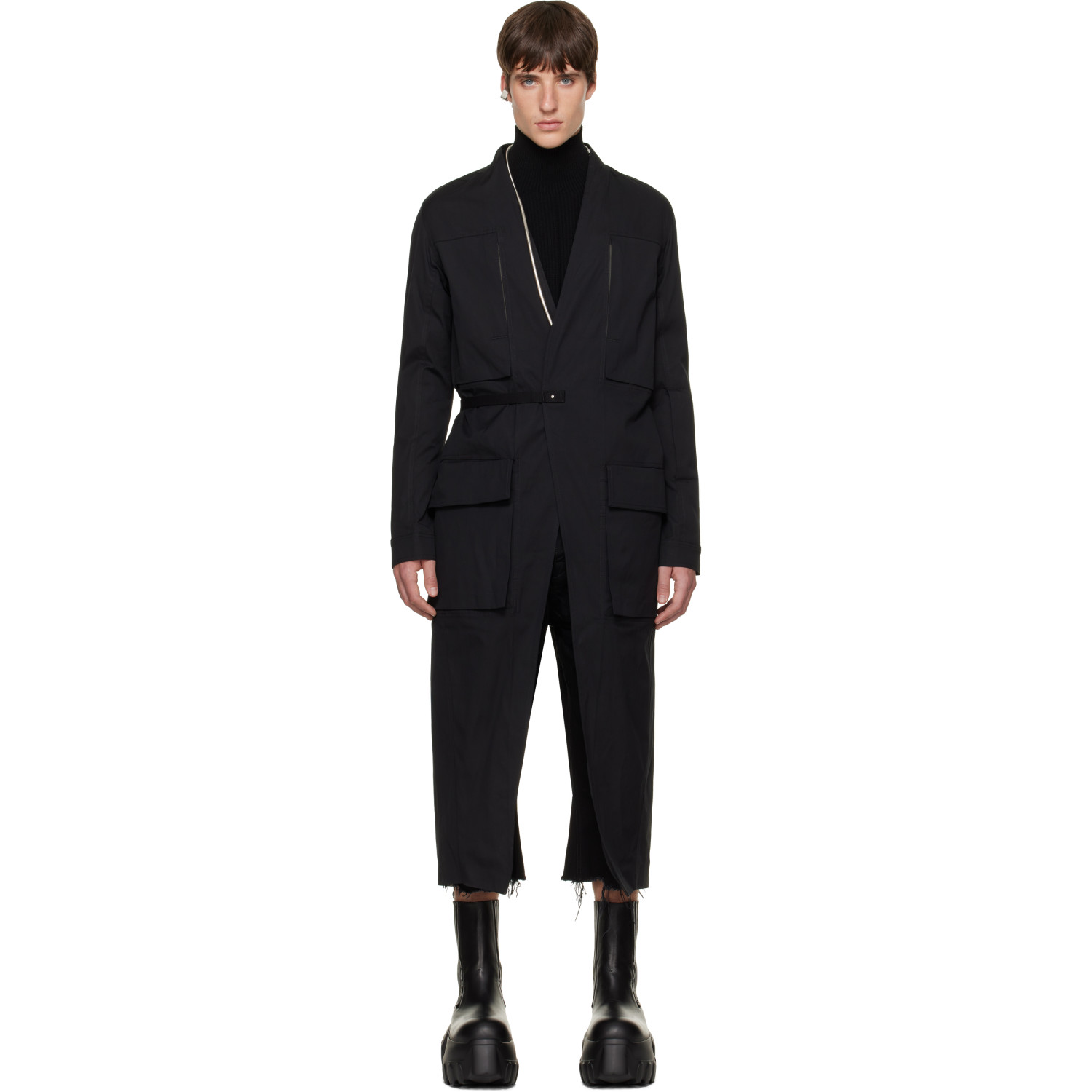 Rick Owens Black Tower Lab Coat