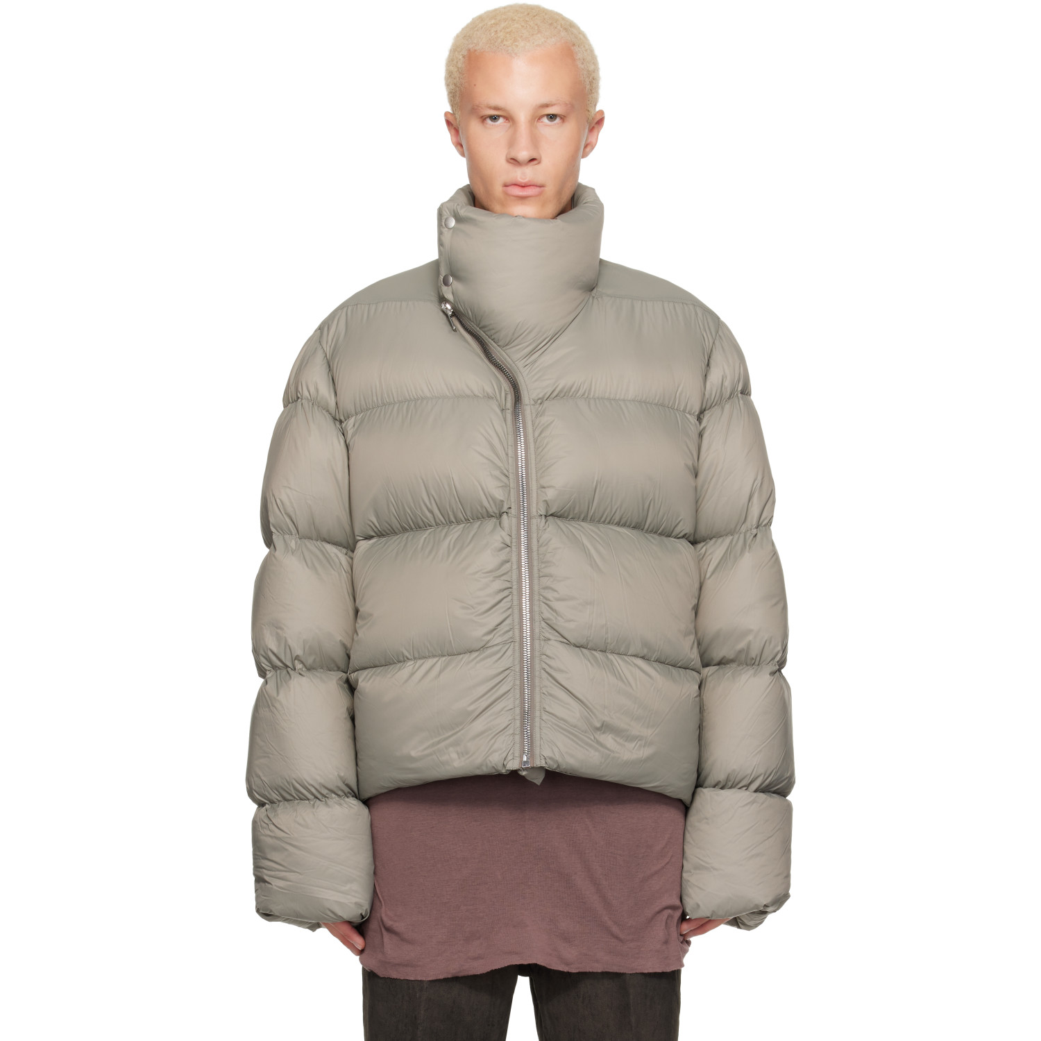 Rick Owens Gray Tower Turtle Down Jacket