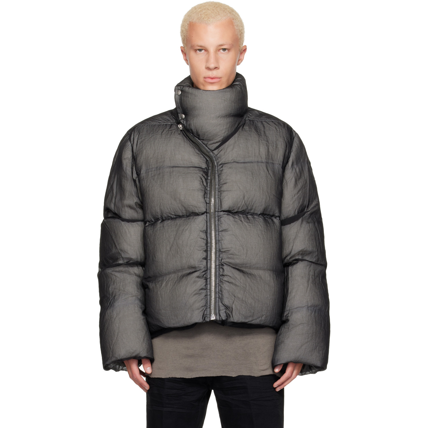 Rick Owens Gray Tower Turtle Down Jacket
