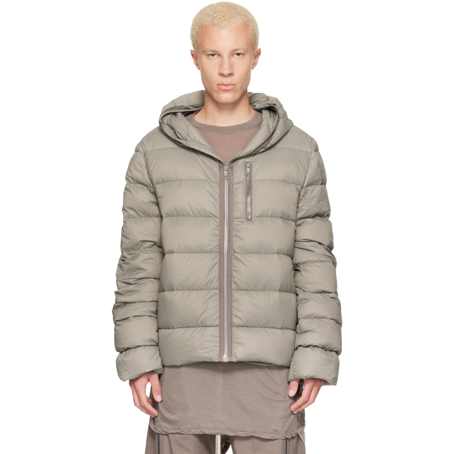 Rick Owens Khaki Tower Light Nylon Duvet Down Jacket