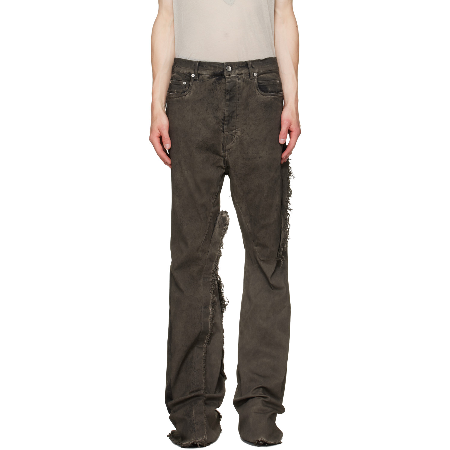 Rick Owens Gray Tower Bolan Bootcut Jeans
