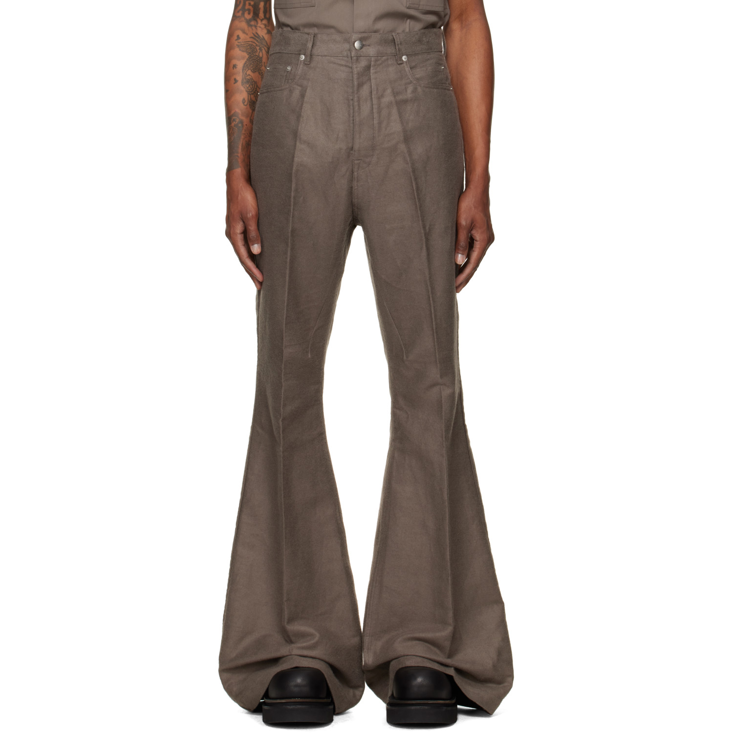 Rick Owens Gray Tower Bolan Bootcut Trousers