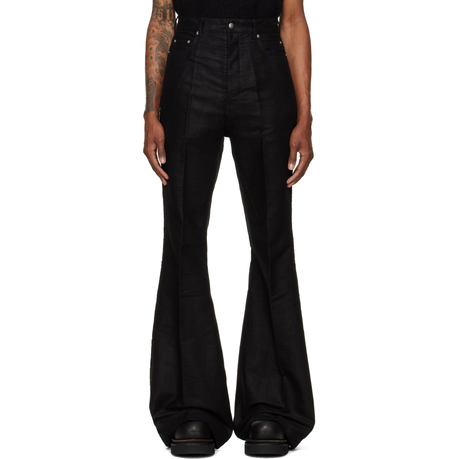 Rick Owens Black Tower Bolan Bootcut Trousers