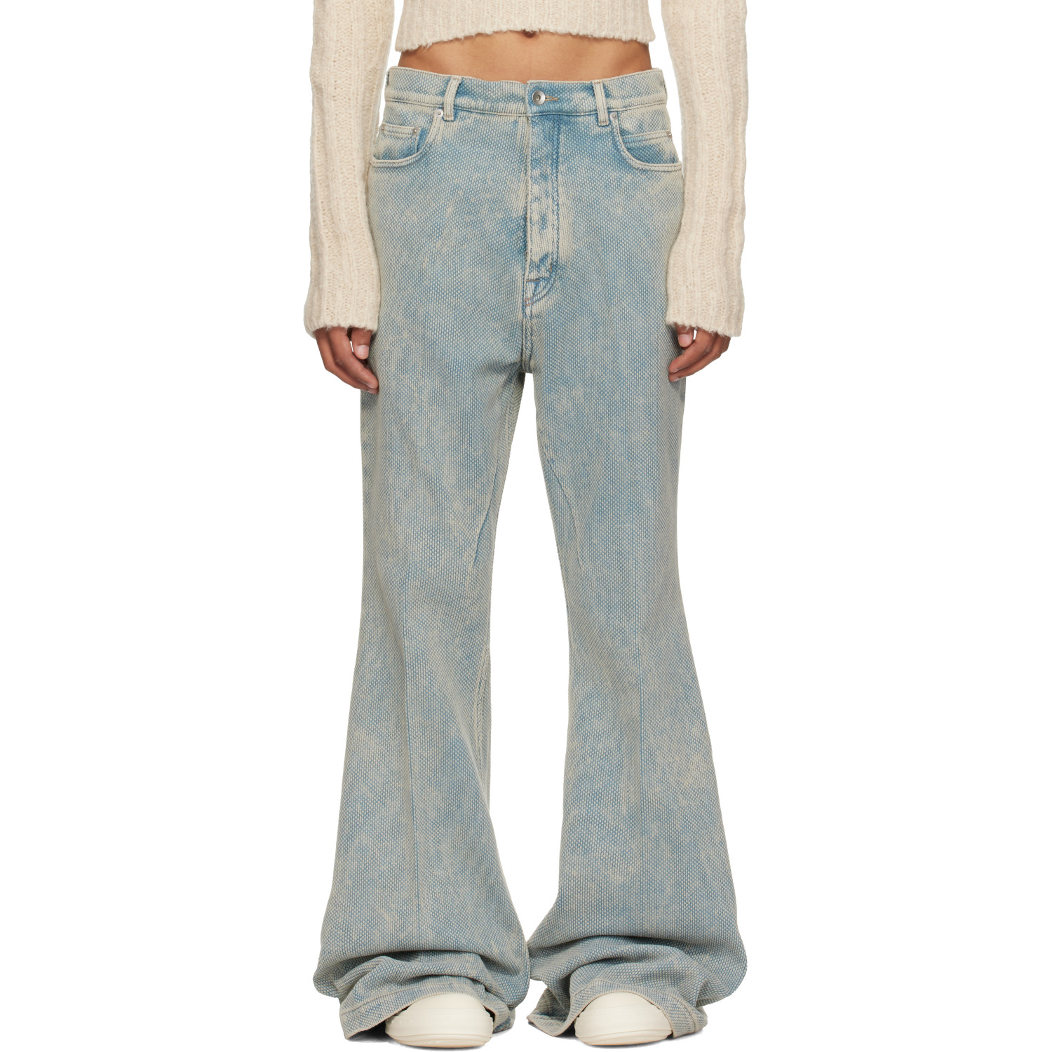 Rick Owens Blue Tower Bolan Bootcut Jeans