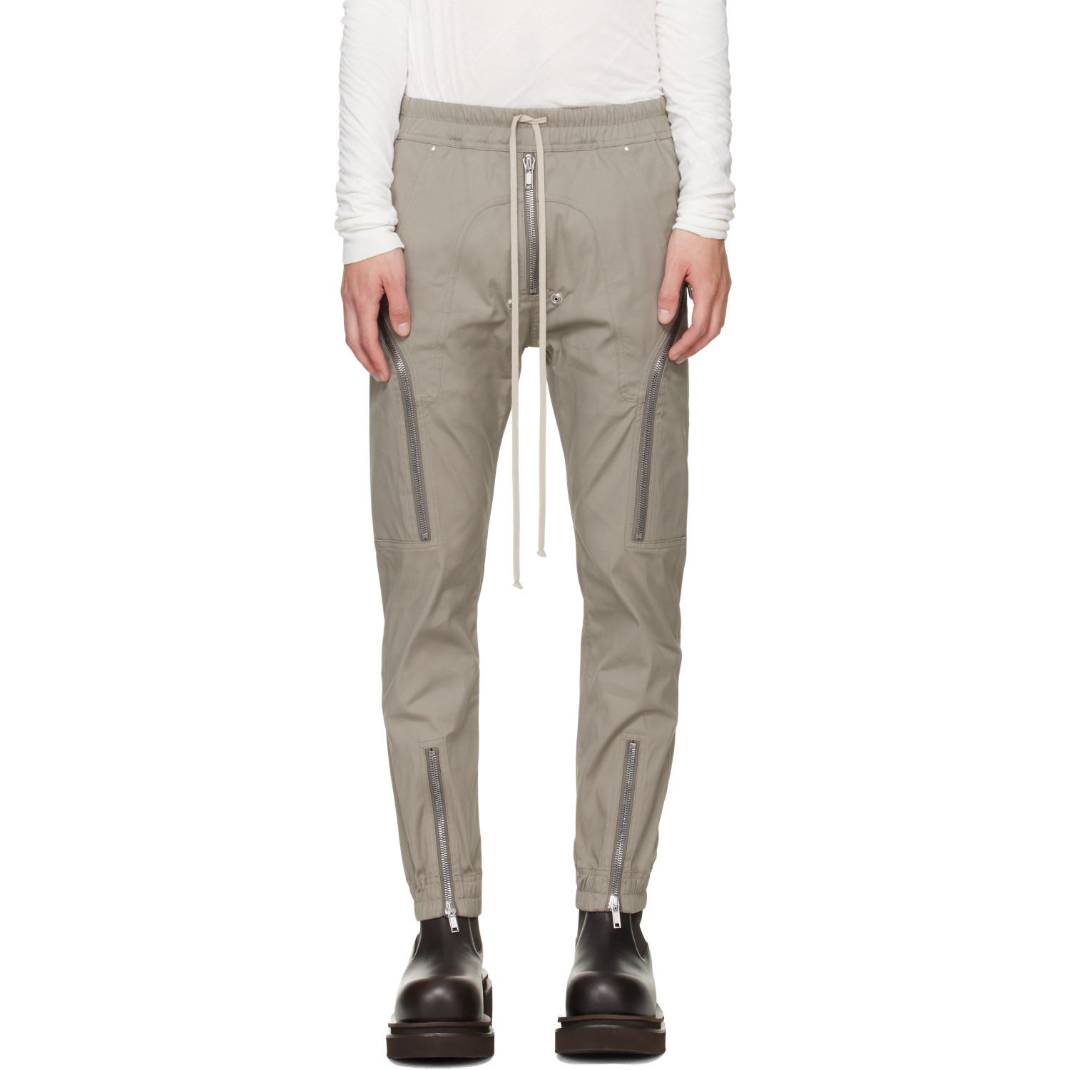 Rick Owens Gray Tower Heizer Cargo Pants