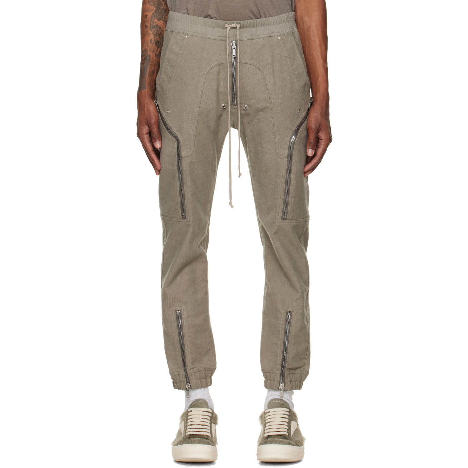 Rick Owens Gray Tower Heizer Cargo Pants