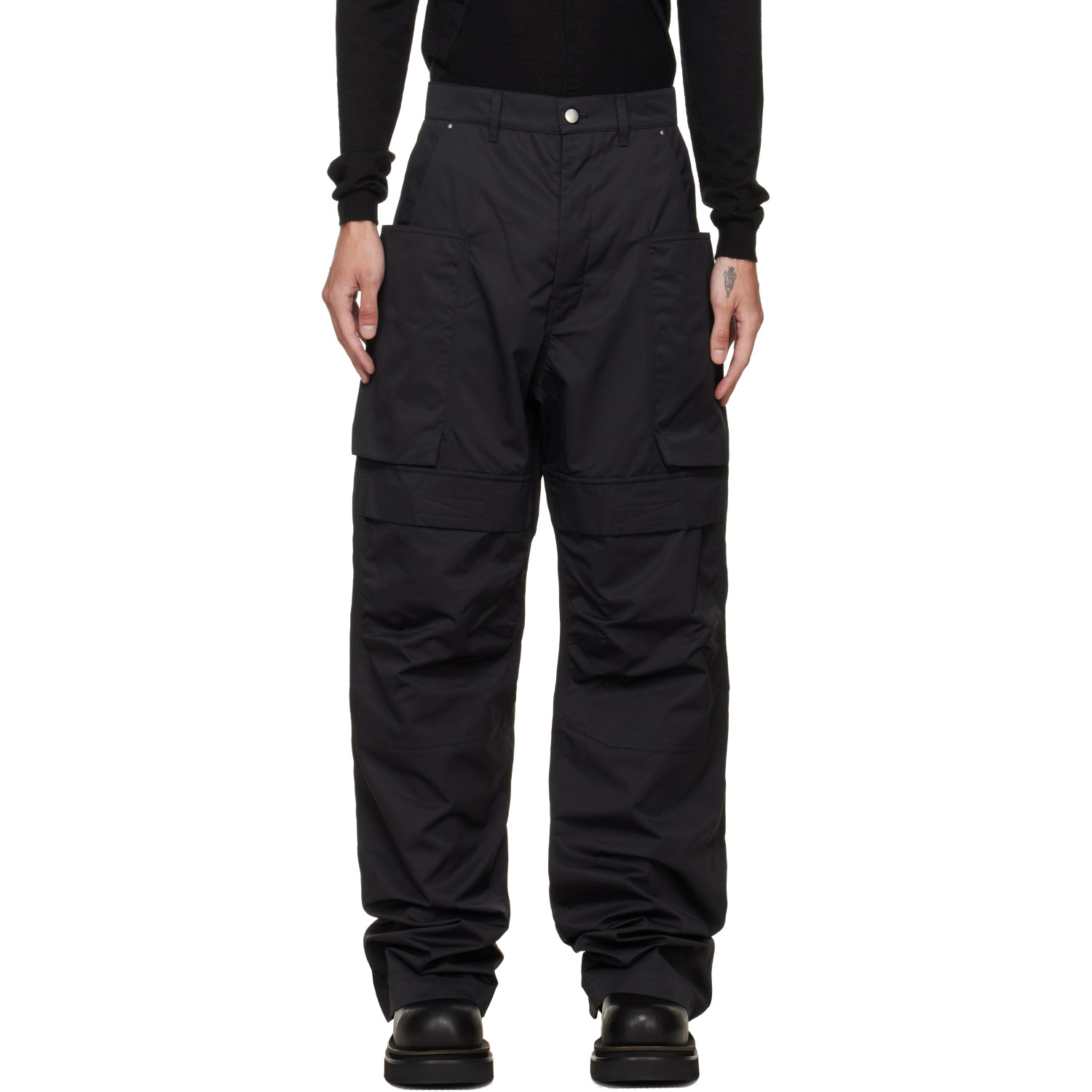 Rick Owens Black Tower Stefan Cargo Pants