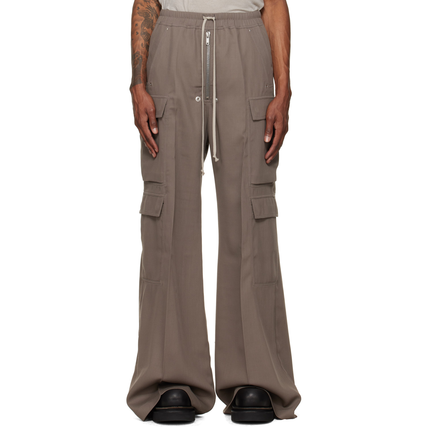 Rick Owens Gray Tower Cargobelas Cargo Pants