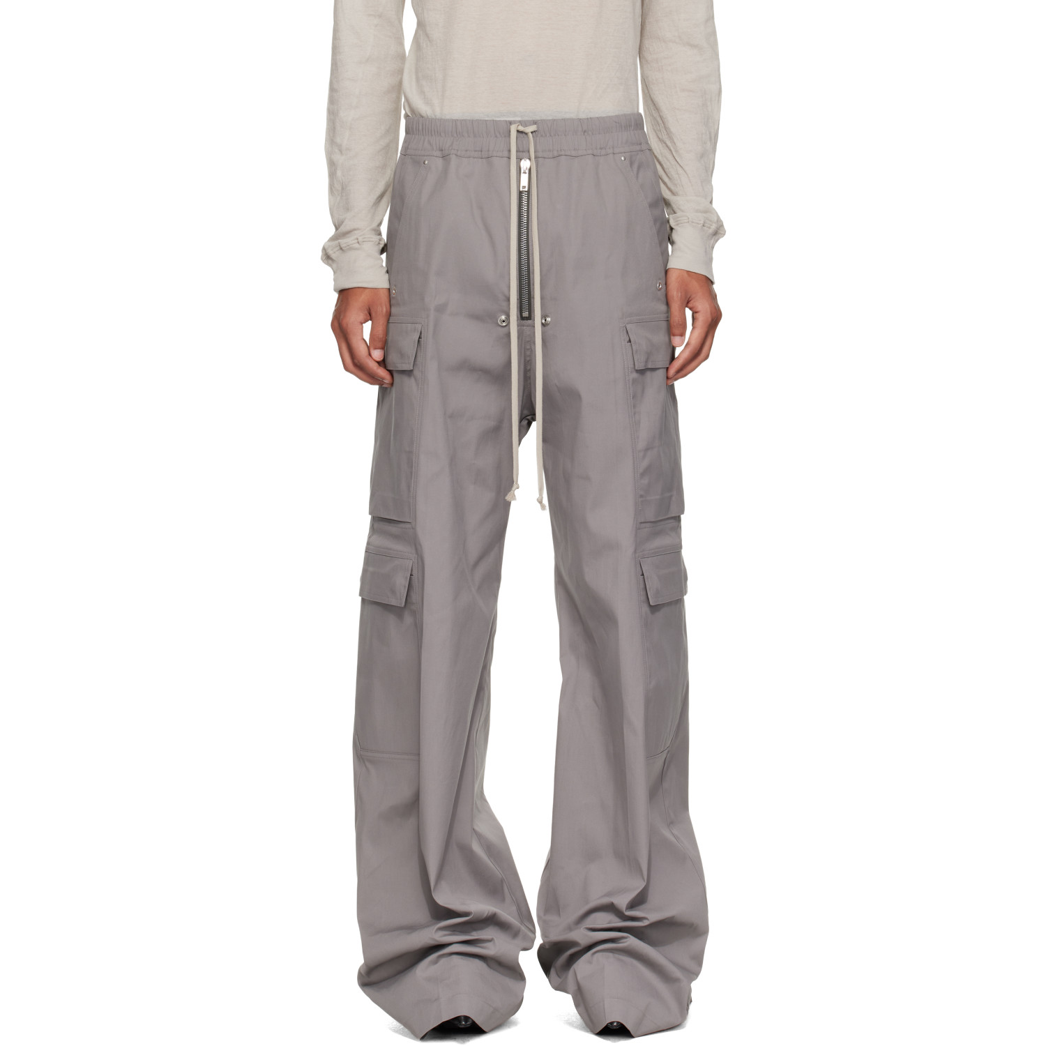 Rick Owens Gray Tower Cargobelas Cargo Pants