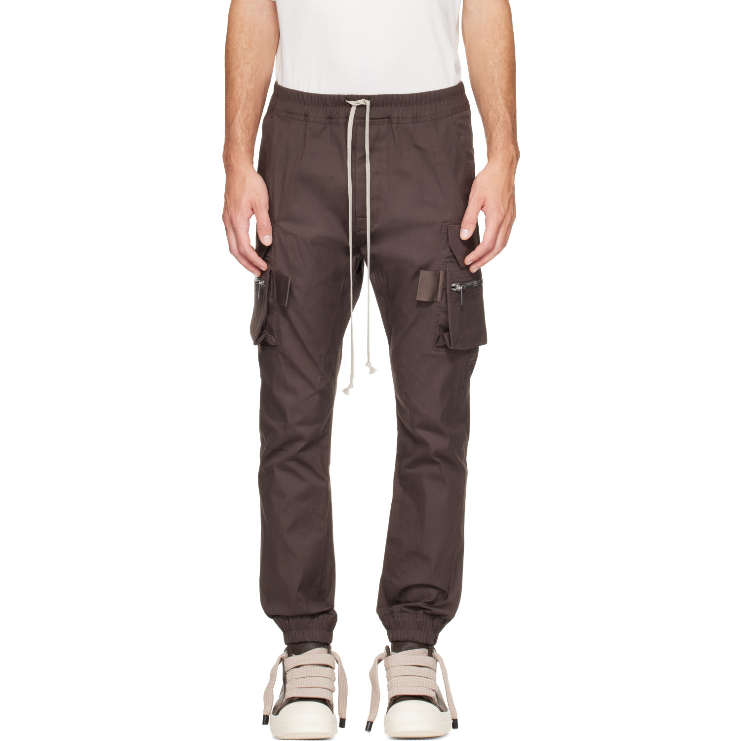 Rick Owens Brown Tower Heavy Cotton Poplin Mastodon Cargo Pants