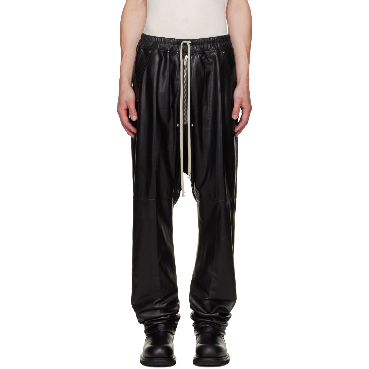 Rick Owens Black Tower Bela Leather Pants
