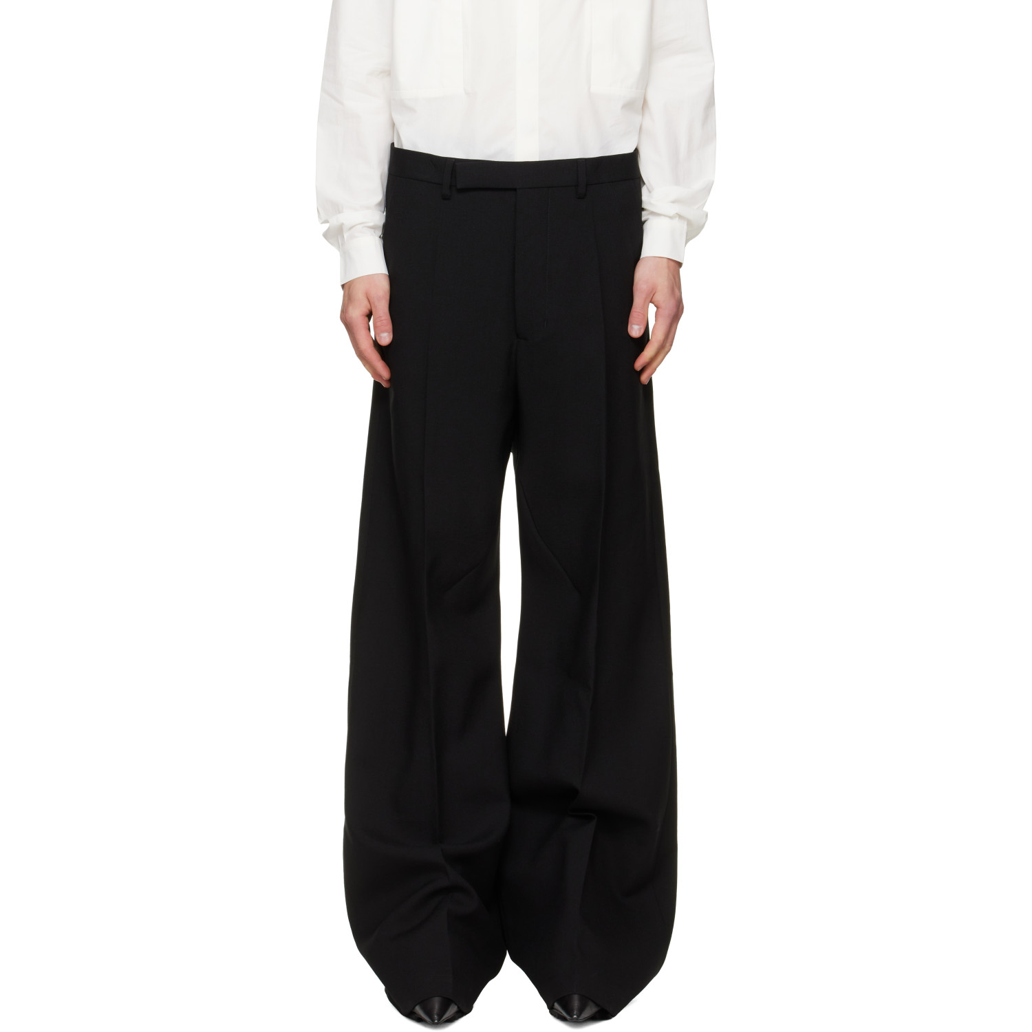 Rick Owens Black Tower Wide Tailored Trousers