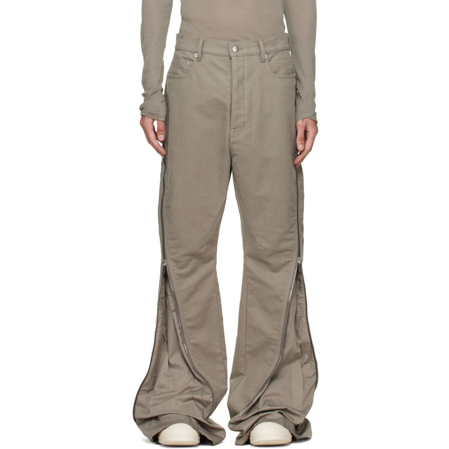 Rick Owens Gray Tower Bolan Banana Trousers
