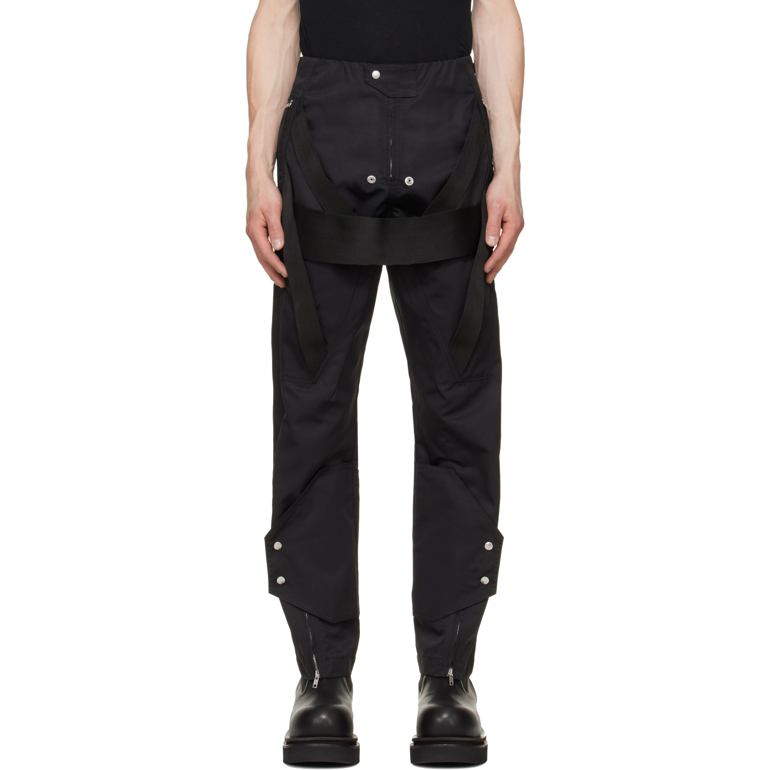 Rick Owens Black Tower Megastrapped Motopants Trousers