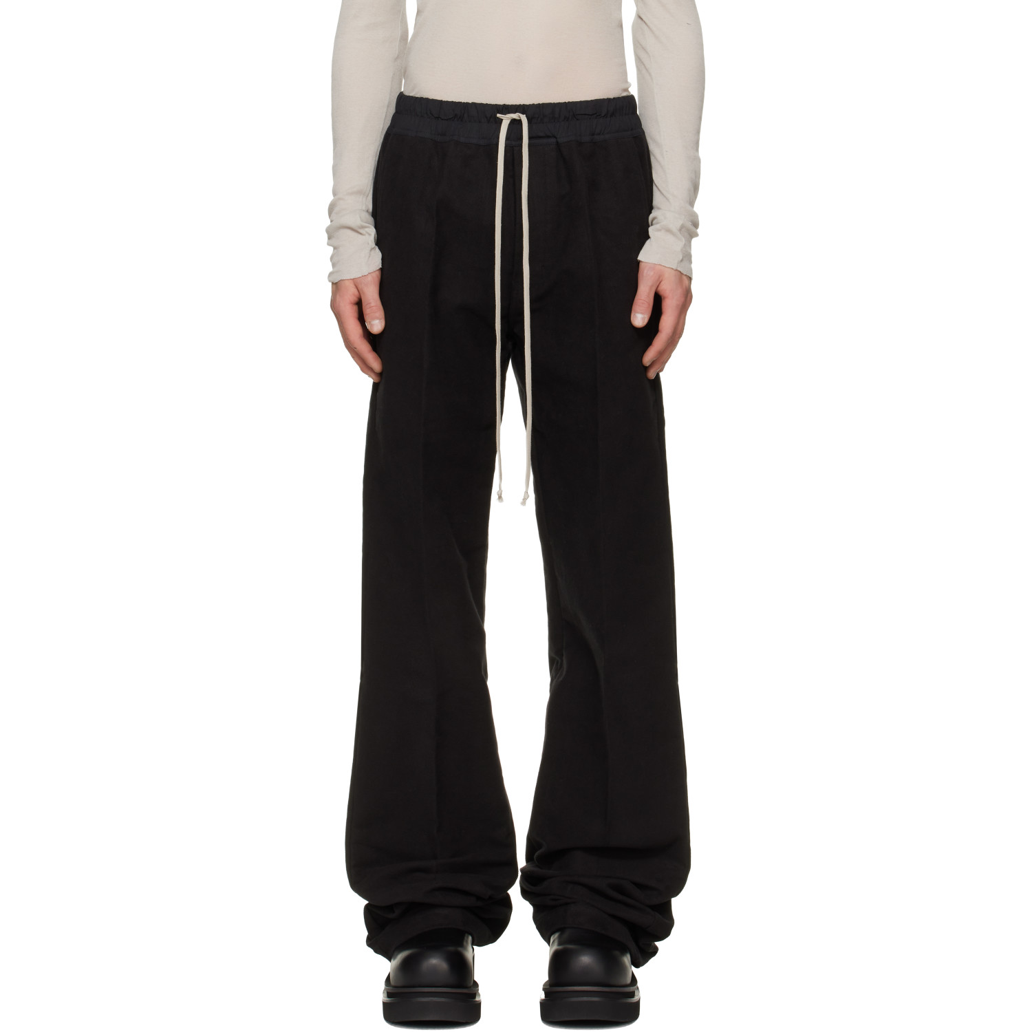 Rick Owens Black Tower Dietrich Drawstring Trousers