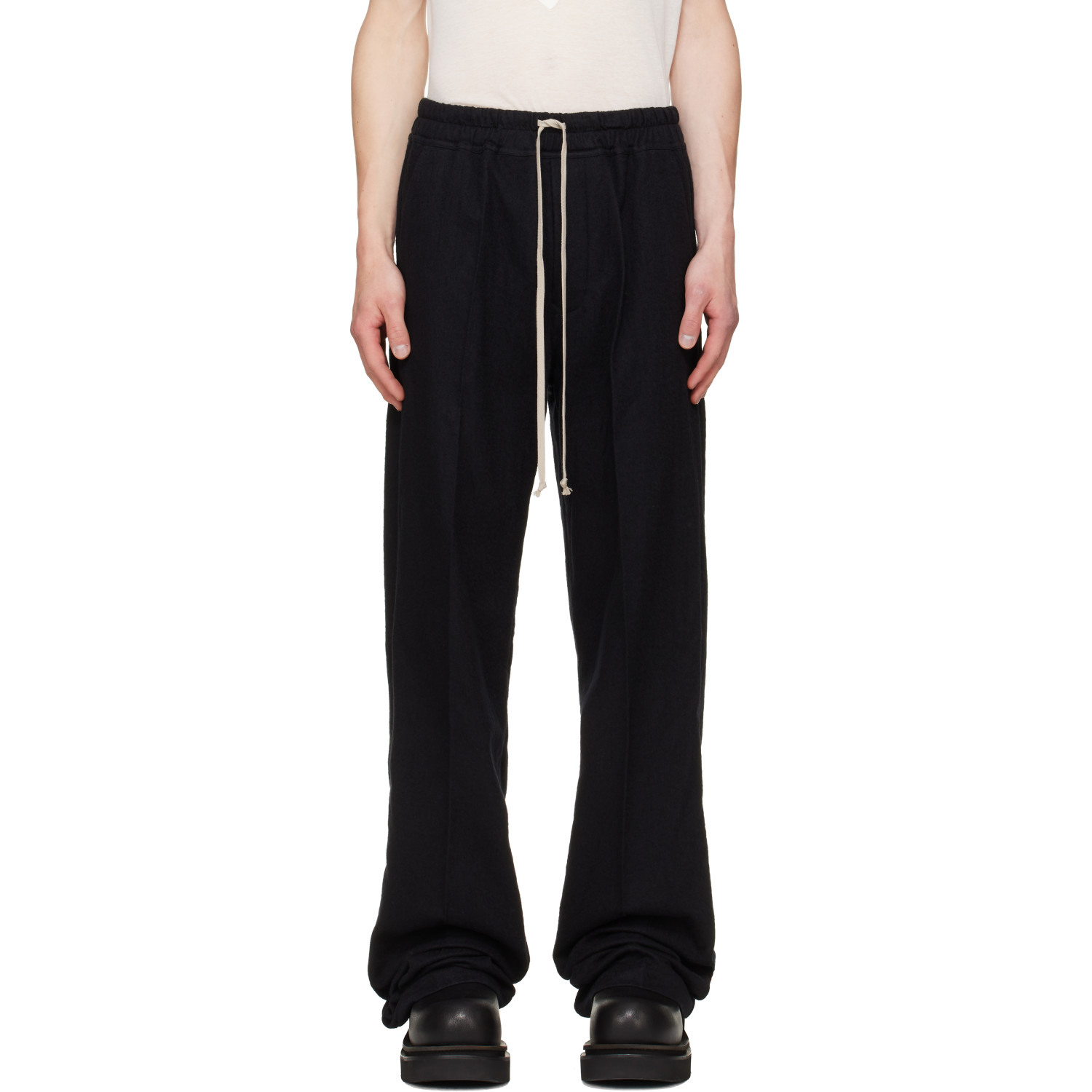 Rick Owens Black Tower Dietrich Drawstring Trousers
