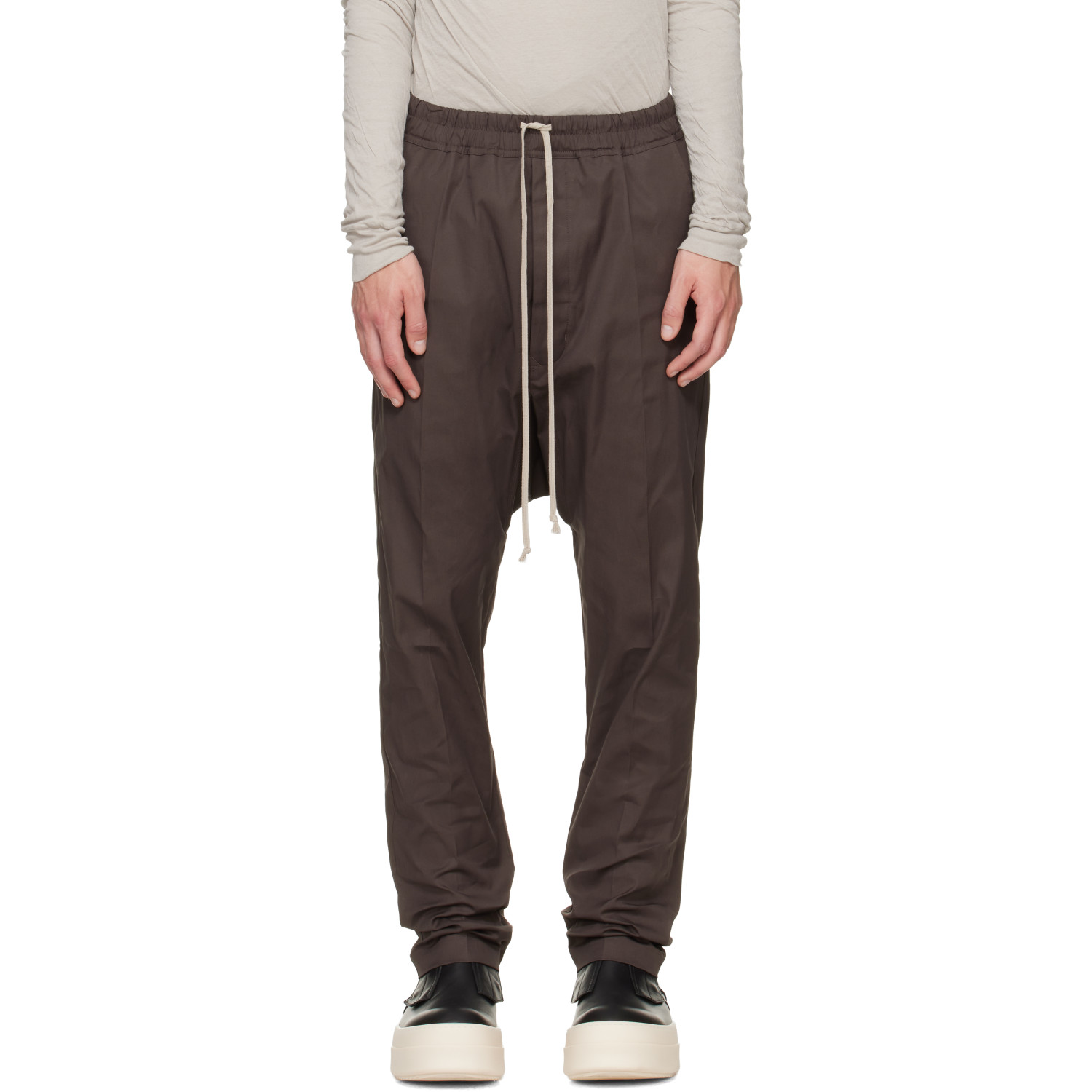 Rick Owens Gray Tower Drawstring Long Trousers