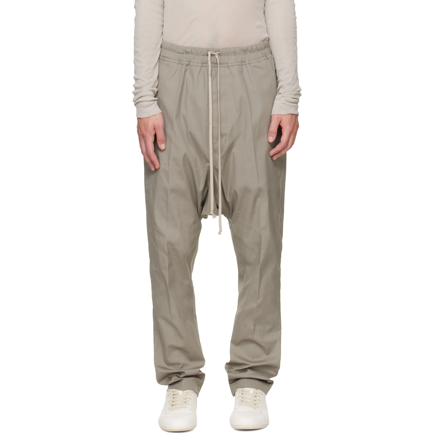 Rick Owens Gray Tower Drawstring Long Trousers