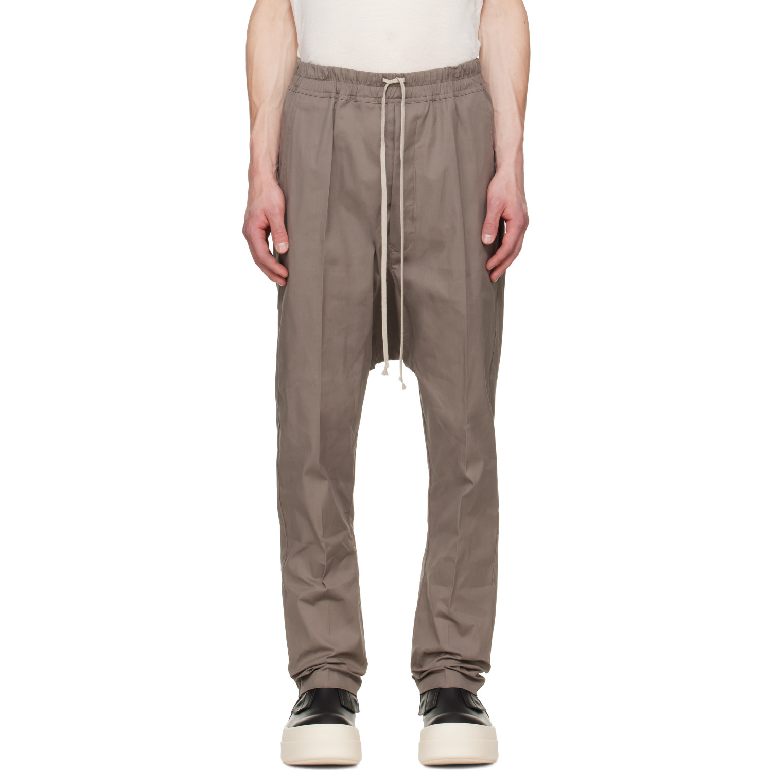 Rick Owens Gray Tower Drawstring Long Trousers