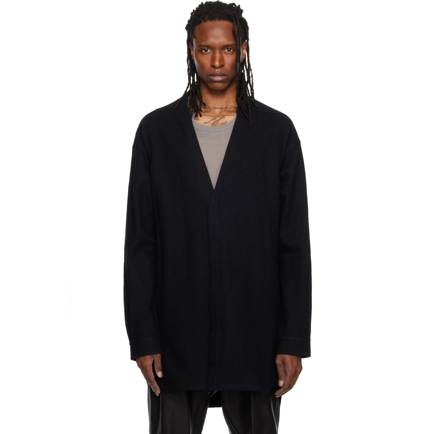 Rick Owens Black Tower Concordian Shirt