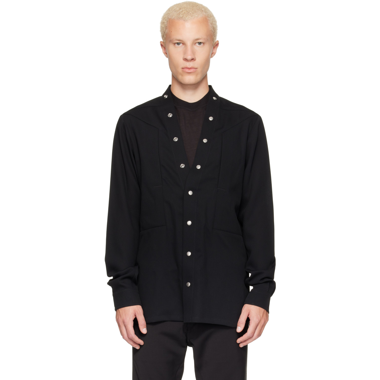 Rick Owens Black Tower Larry Fogpocket Shirt