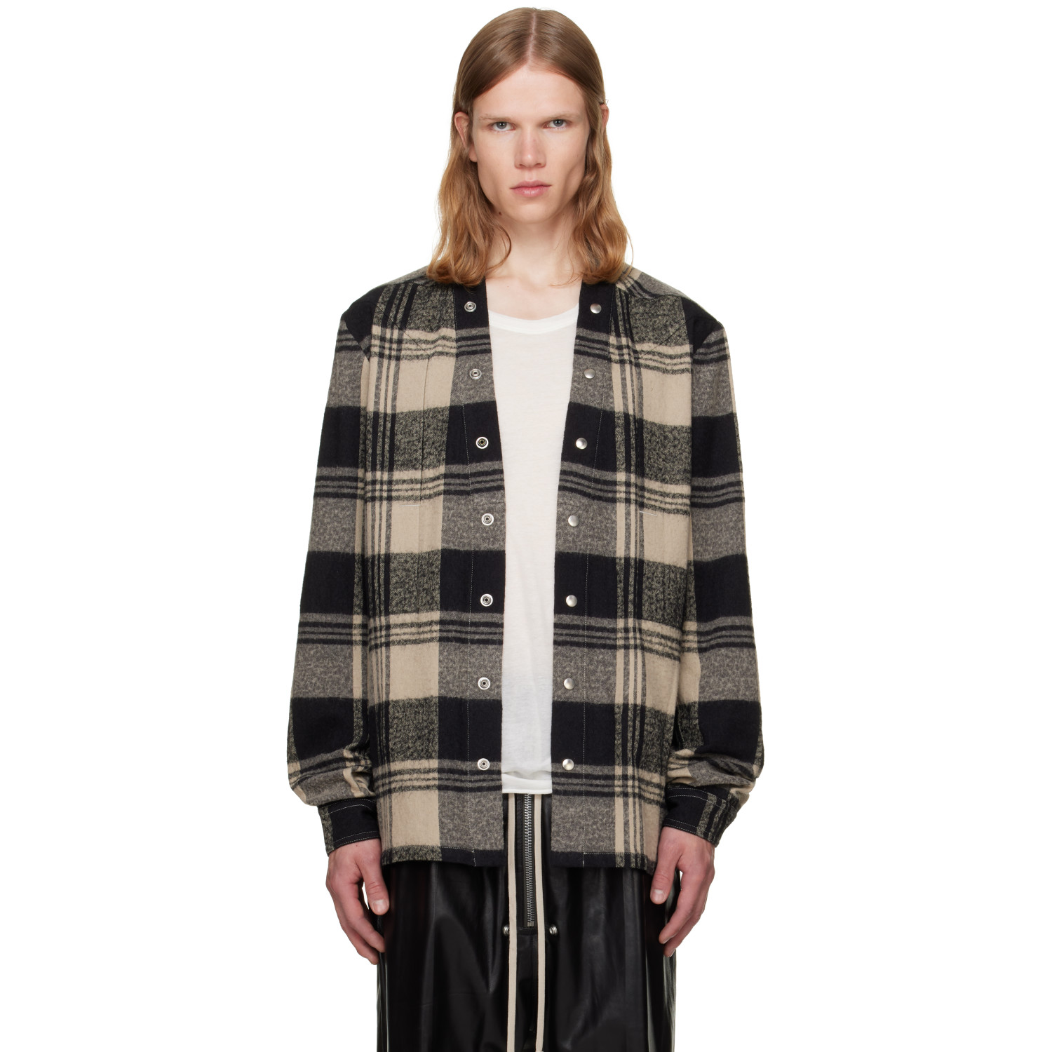 Rick Owens Off-White & Black Tower Larry Fogpocket Shirt