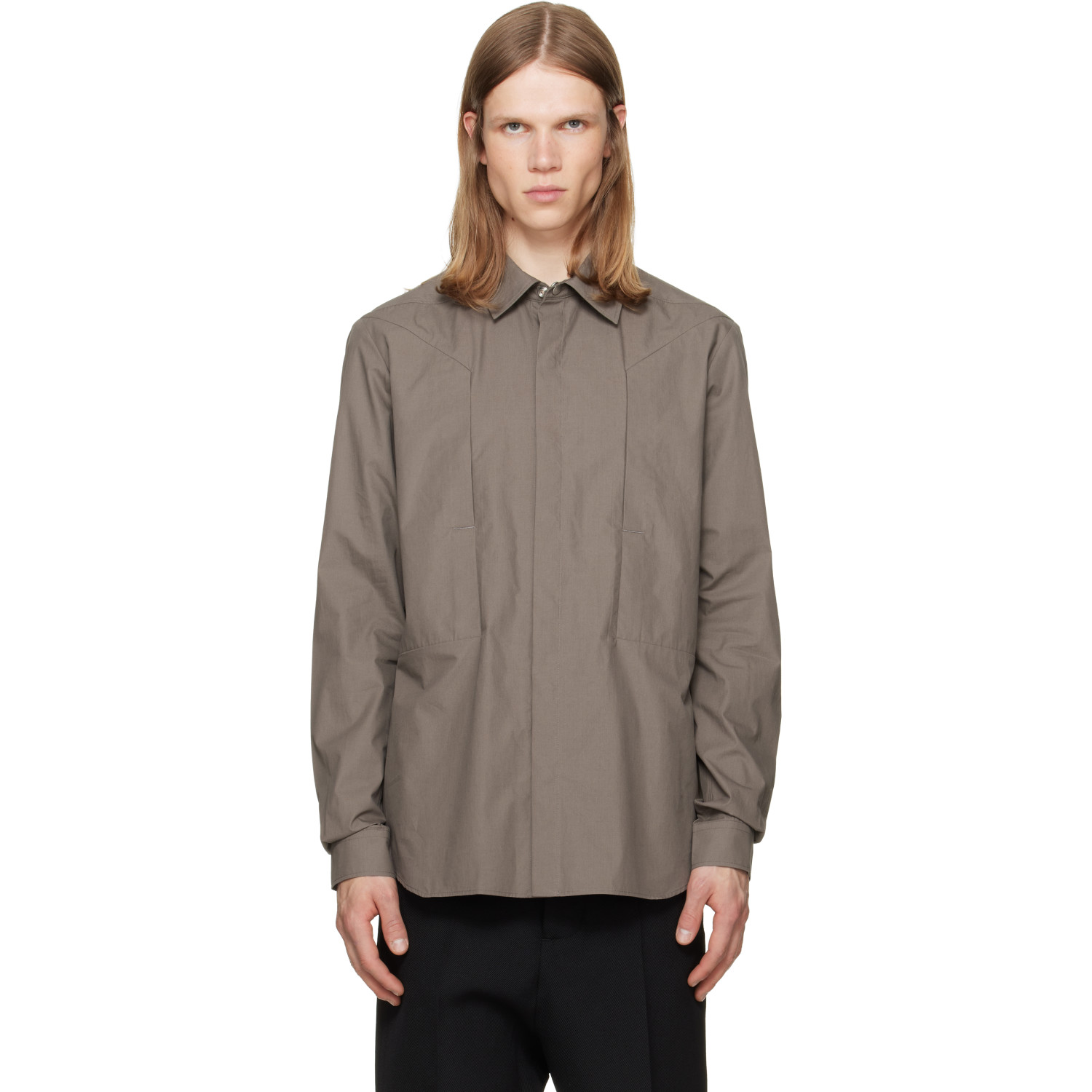 Rick Owens Gray Tower Fogpocket Overshirt