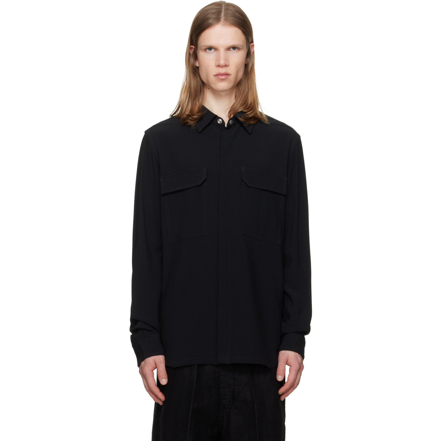 Rick Owens Black Tower Overshirt