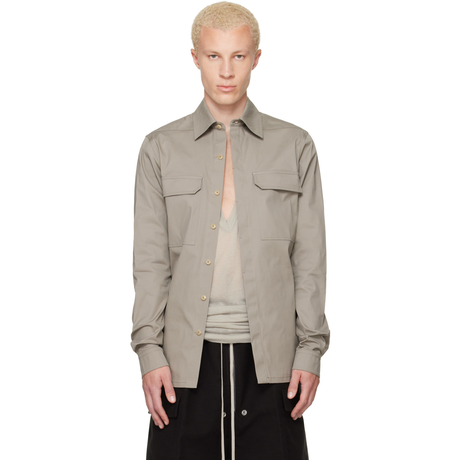 Rick Owens Gray Tower Work Shirt