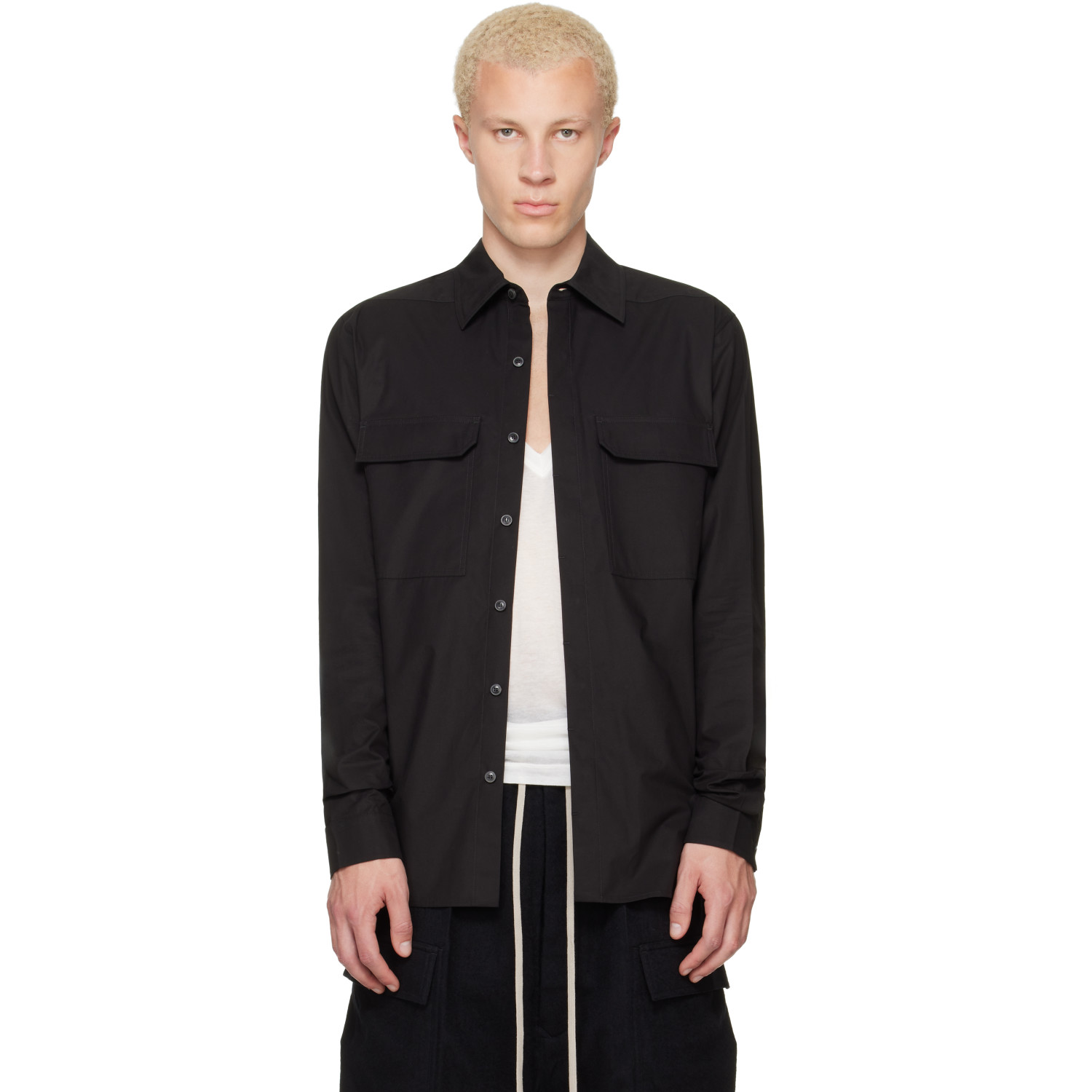 Rick Owens Black Tower Work Shirt