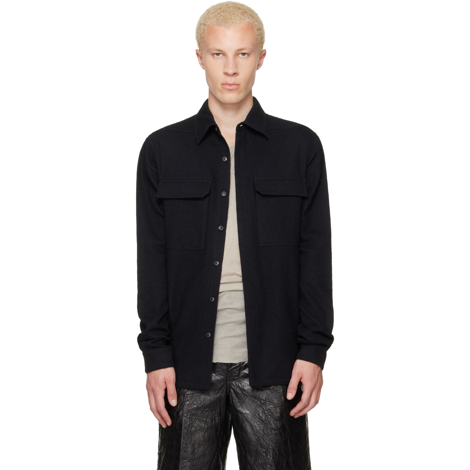 Rick Owens Black Tower Work Shirt