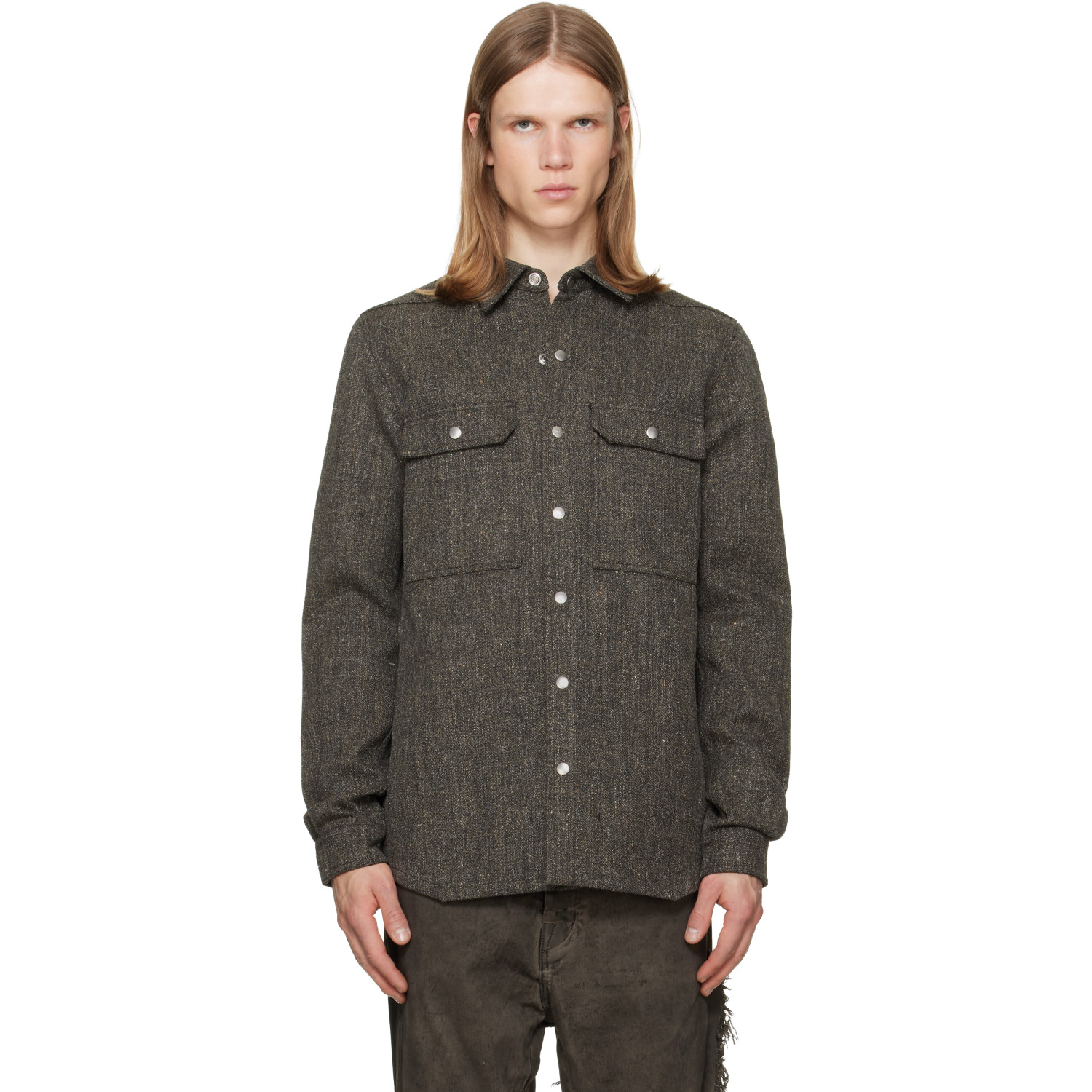 Rick Owens Gray Tower Overshirt
