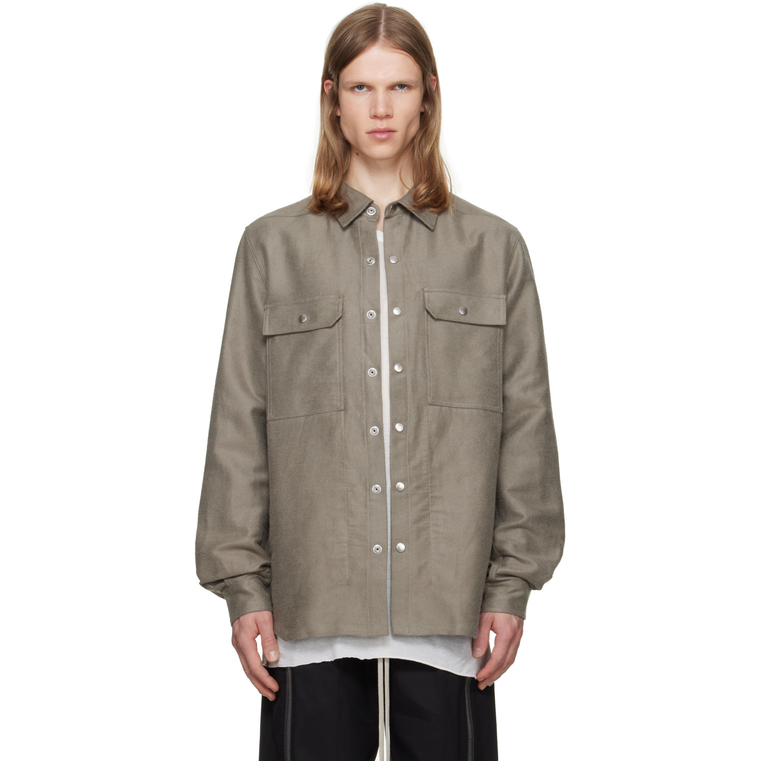 Rick Owens Taupe Tower Overshirt