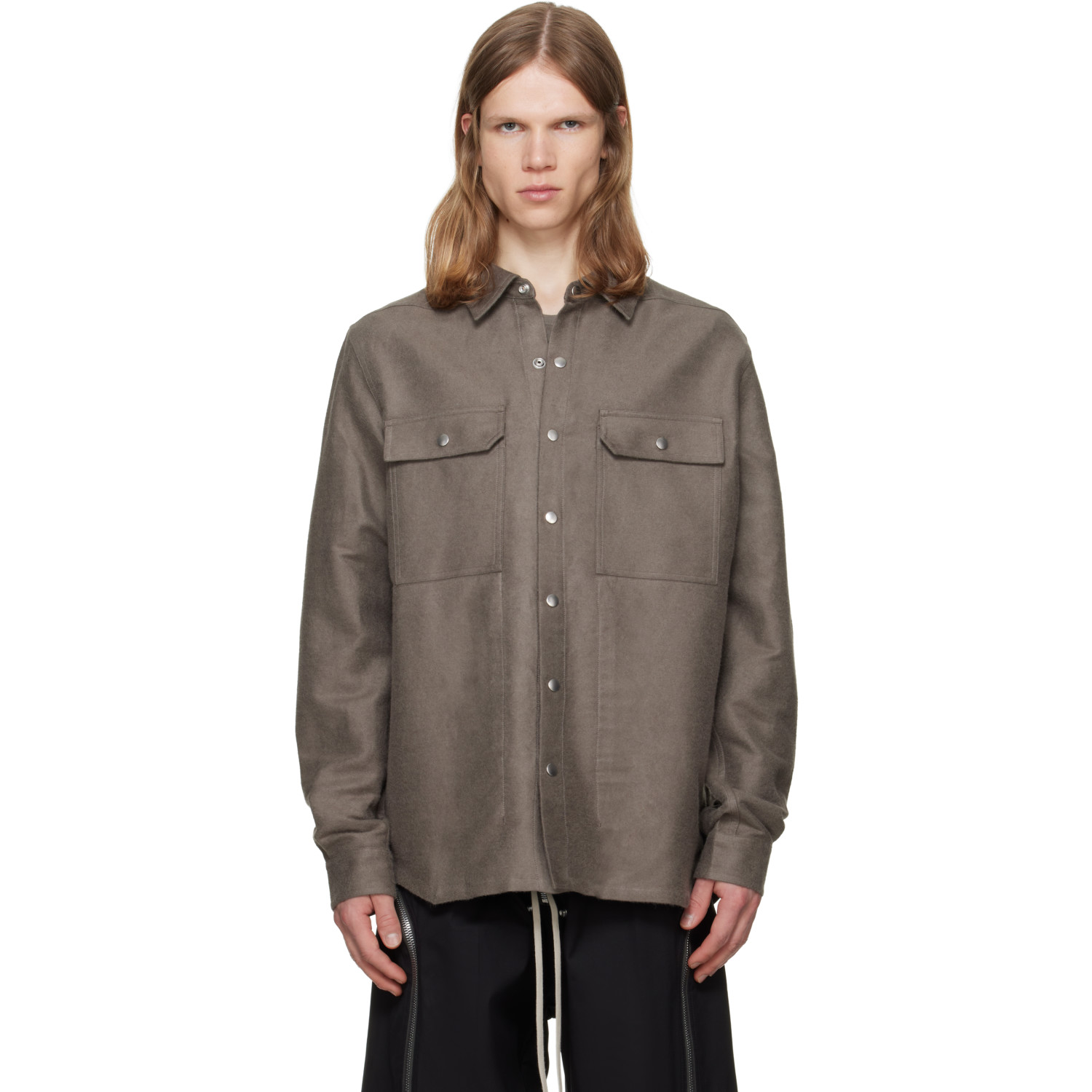 Rick Owens Gray Tower Overshirt